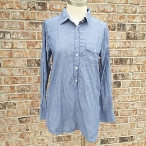 J. Crew Chambray Long Sleeves Top Blue S